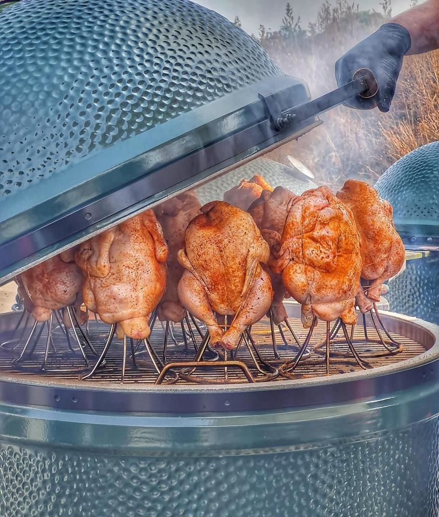 Heerlijk gebraden kip op de Green Egg